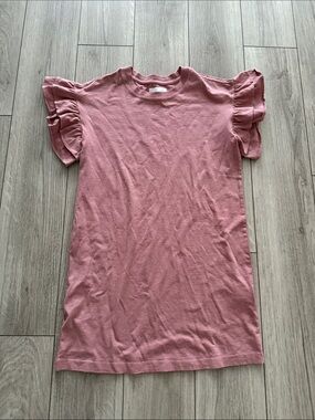 Current/Elliott "The Carina" cotton ruffle sleeve casual dress Dusty rose size 1